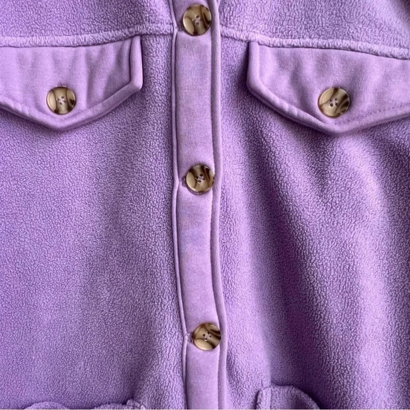 Blank NYC Fleece Shacket Plush Cozy Soft Purple Shacket Shirt Jacket Size Small - Picture 5 of 12
